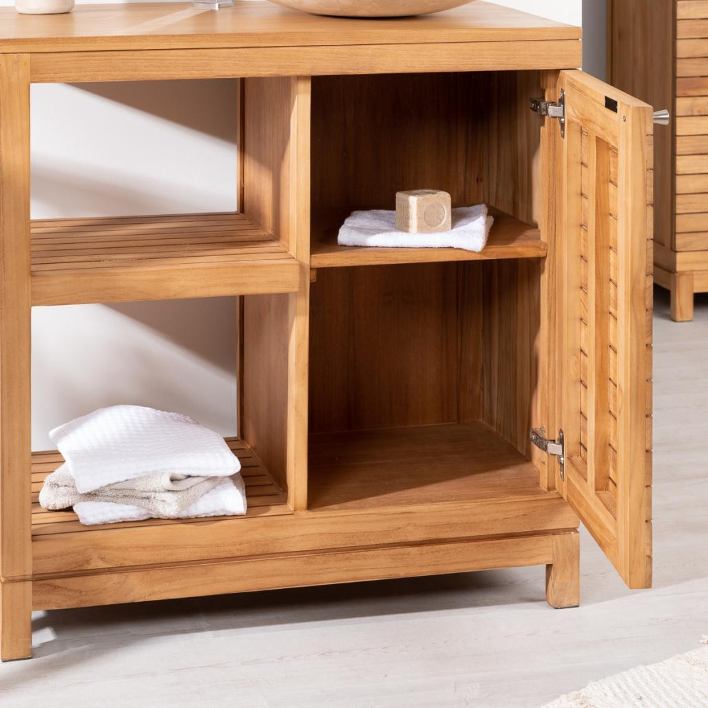 Meuble salle de bain en teck Courchevel 80 Meuble salle de bain en teck Courchevel 80