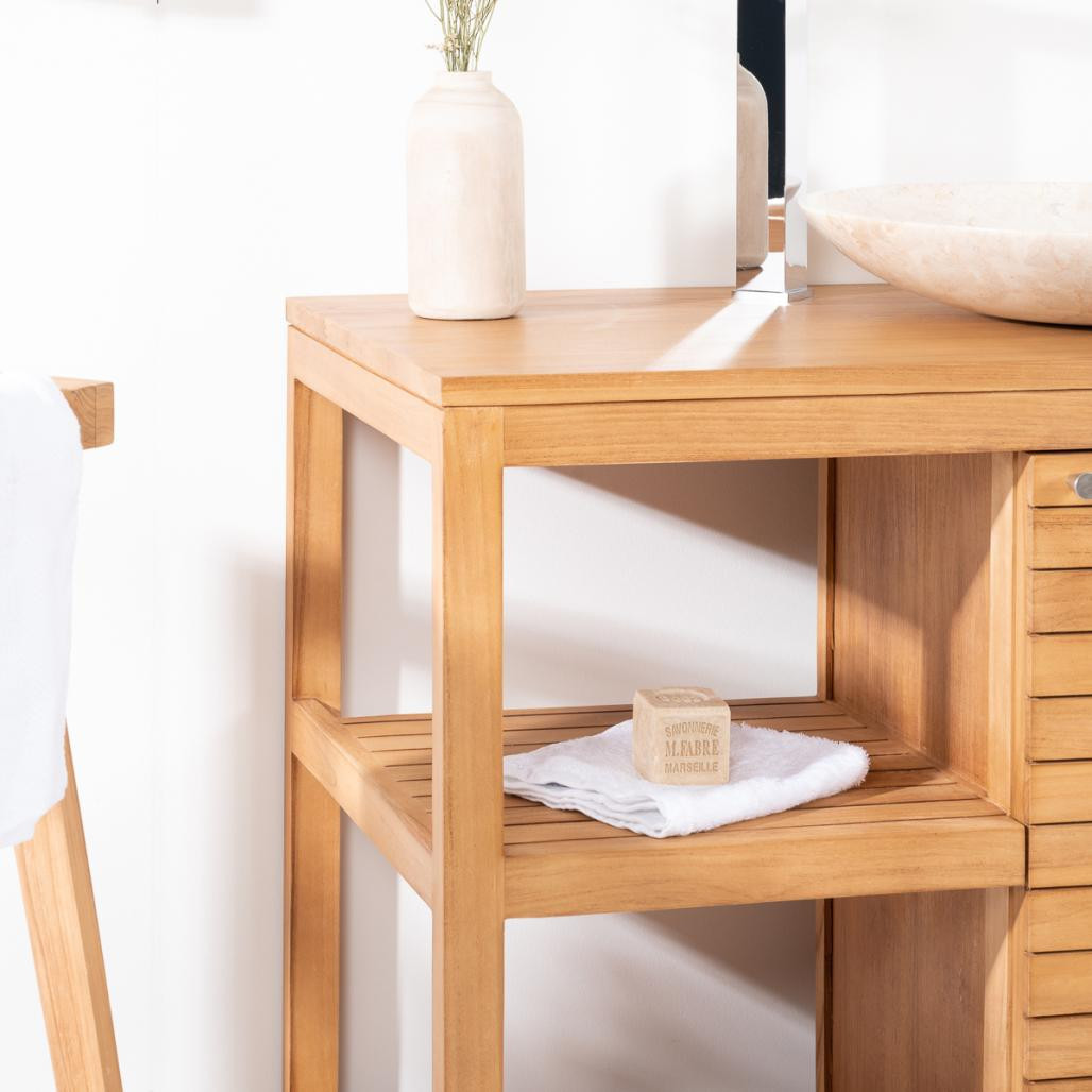 Meuble salle de bain en teck Courchevel 80 Meuble salle de bain en teck Courchevel 80