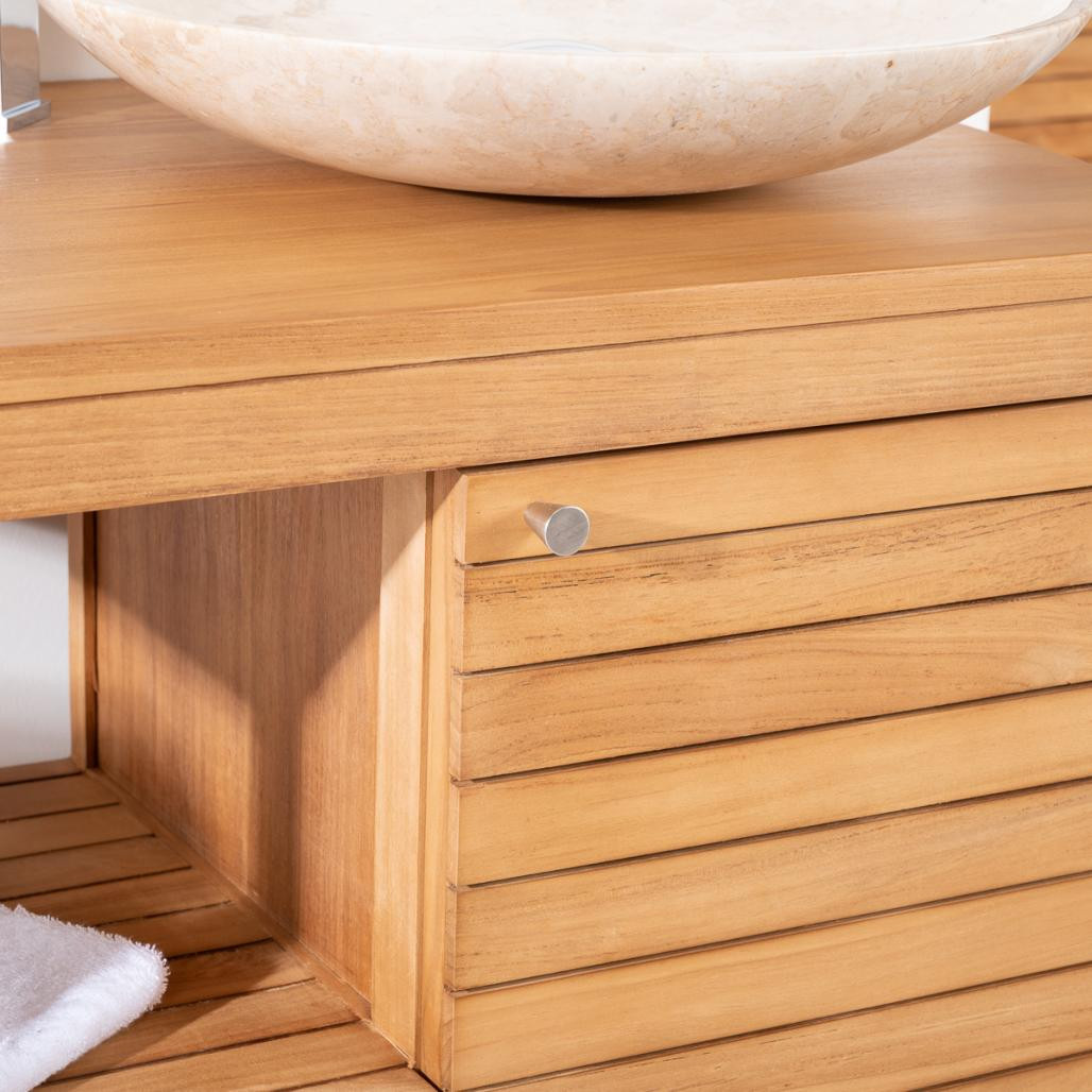 Meuble salle de bain en teck Courchevel 80 Meuble salle de bain en teck Courchevel 80
