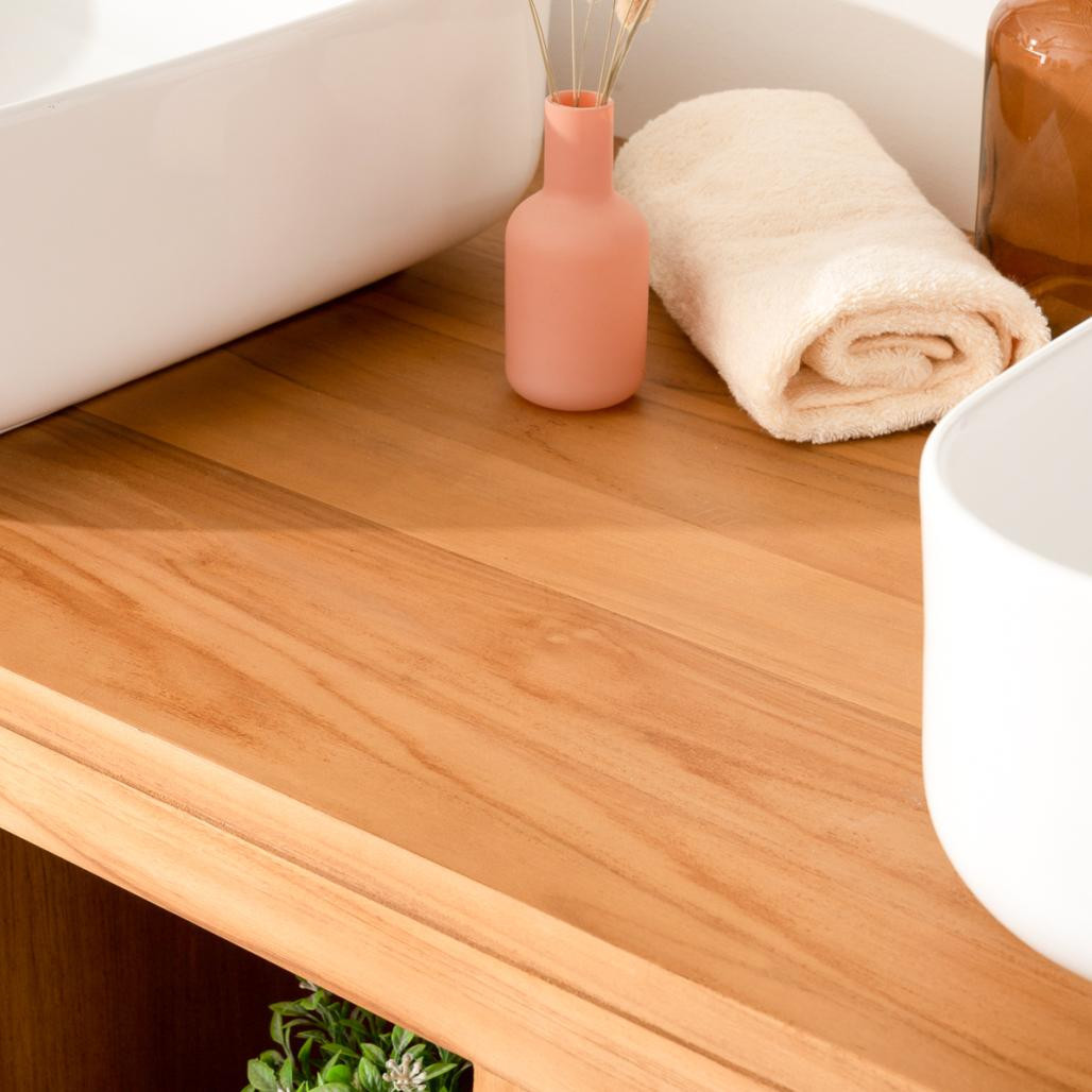 Meuble sous vasque en teck Courchevel 120 Meuble sous vasque en teck Courchevel 120