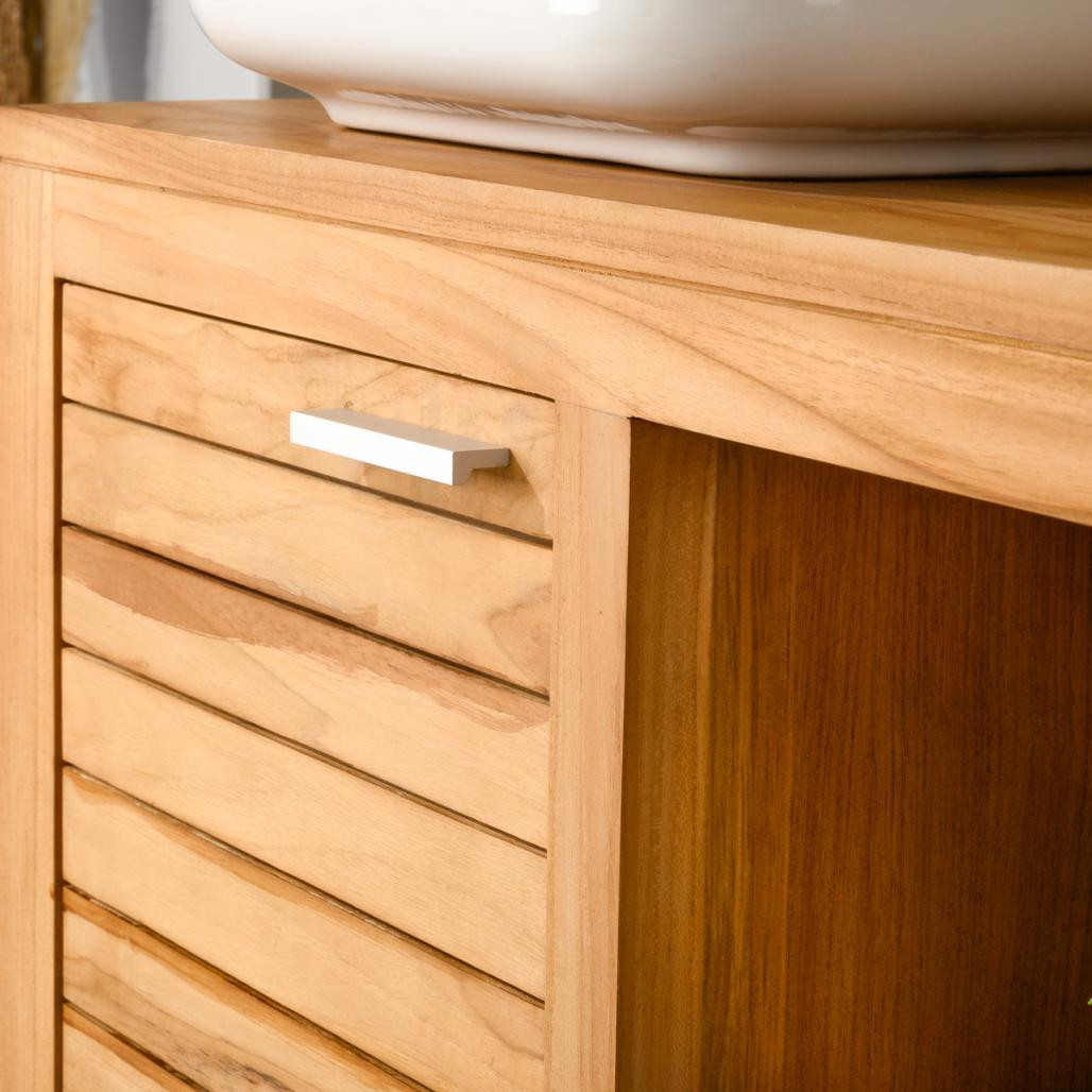 Meuble sous vasque en teck Courchevel 120 Meuble sous vasque en teck Courchevel 120