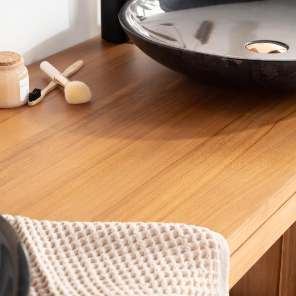 Meuble sous vasque en teck Courchevel 160 Meuble sous vasque en teck Courchevel 160