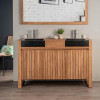 Meuble en teck et vasques de salle de bain Luxe 140 noir
