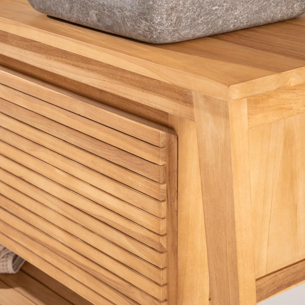 Meuble en teck de salle de bain Scandinave 140 Meuble en teck de salle de bain Scandinave 140