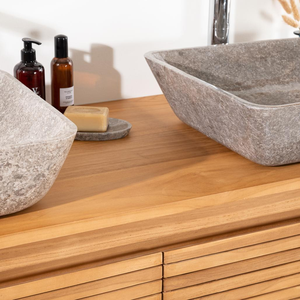 Meuble en teck de salle de bain Scandinave 140 Meuble en teck de salle de bain Scandinave 140