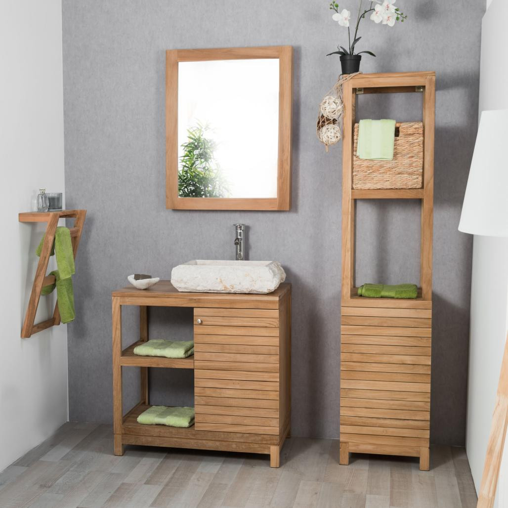 Porte serviette en teck à fixer Porte serviette en teck à fixer