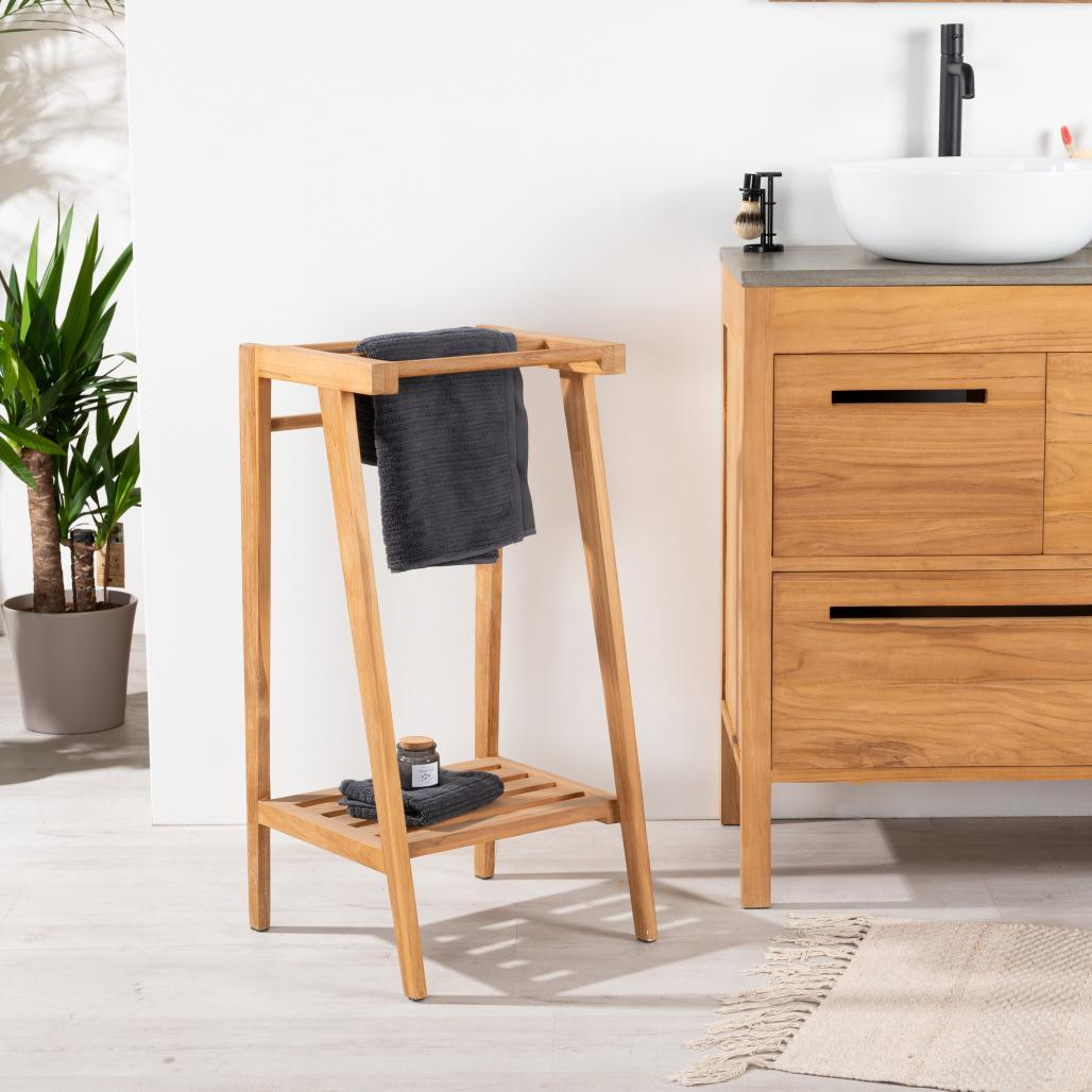 Porte serviette à poser en teck Porte serviette à poser en teck