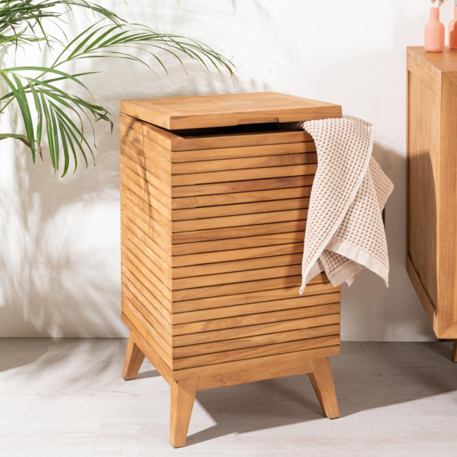 Bac à linge en teck