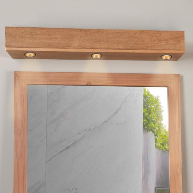 Bandeau lumineux en teck pour spots 70