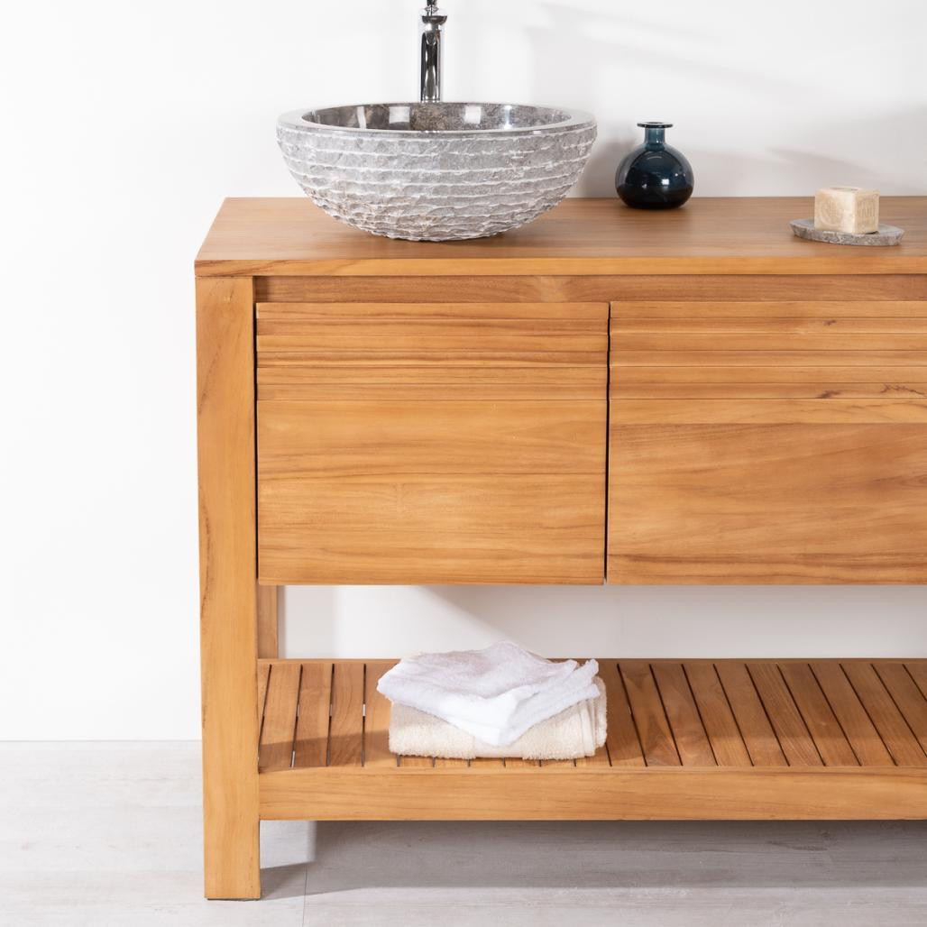 Meuble salle de bain en teck Megève 140 Meuble salle de bain en teck Megève 140