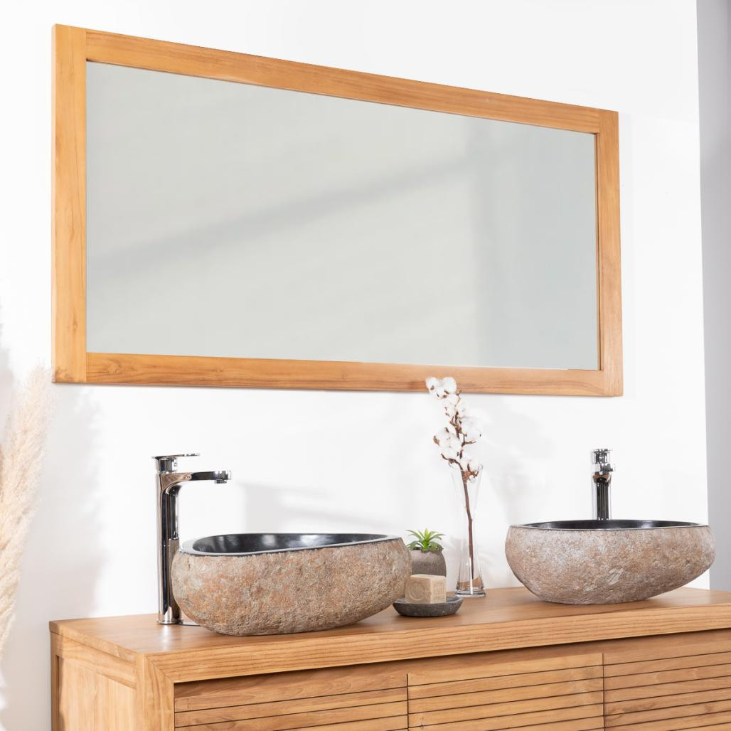 Miroir rectangle en teck massif 140x70 Miroir rectangle en teck massif 140x70