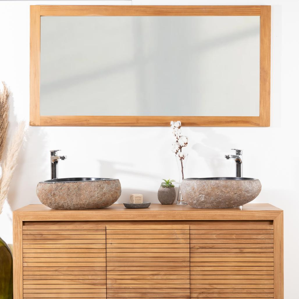 Miroir rectangle en teck massif 140x70 Miroir rectangle en teck massif 140x70