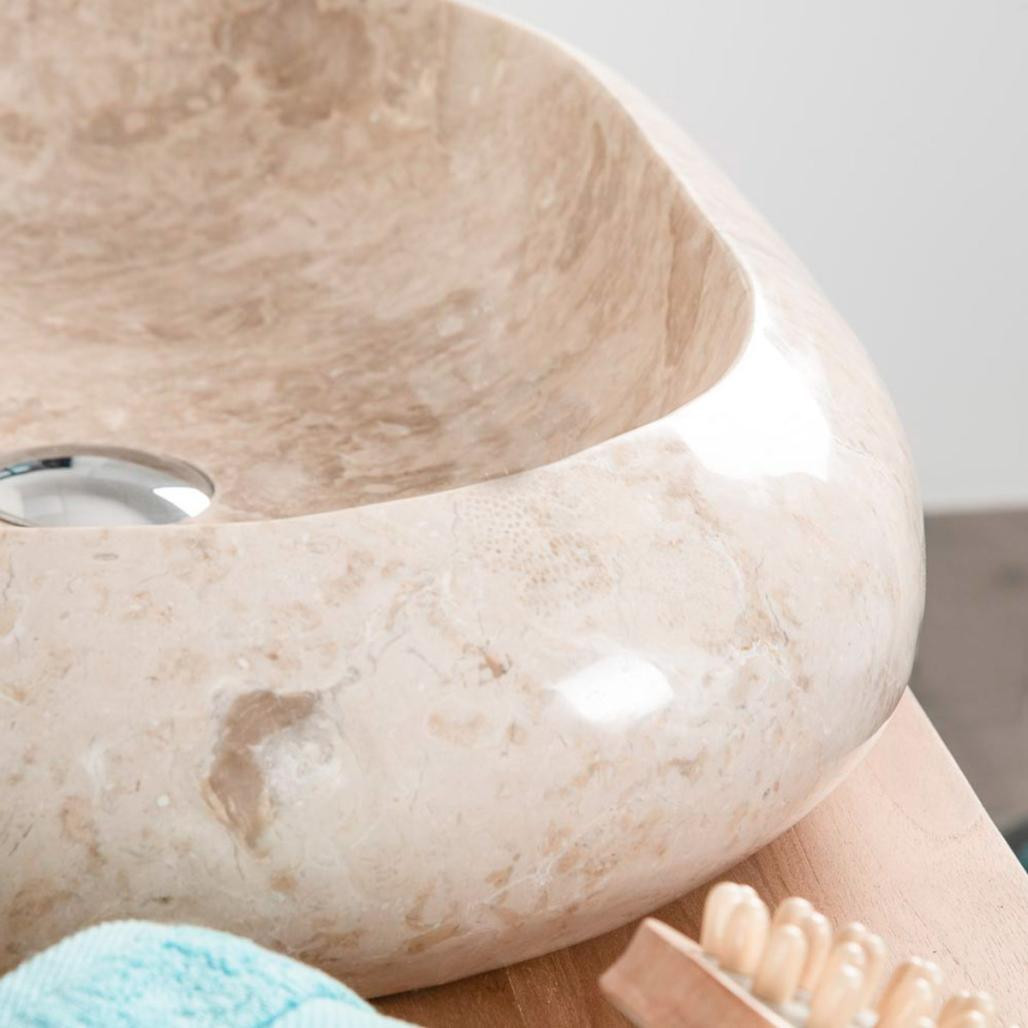 Grande vasque en marbre à poser murano crème 60cm