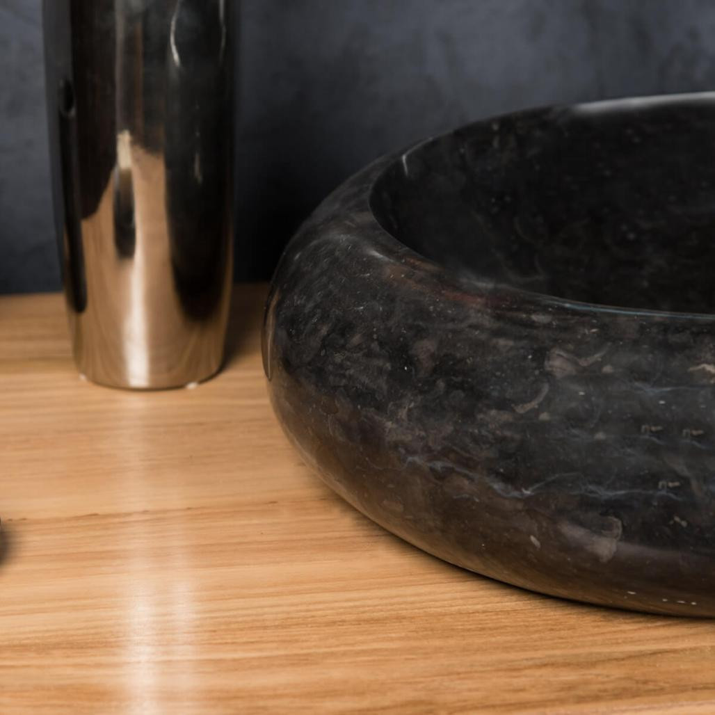 Grande vasque en marbre à poser murano couleur noir Grande vasque en marbre à poser murano couleur noir