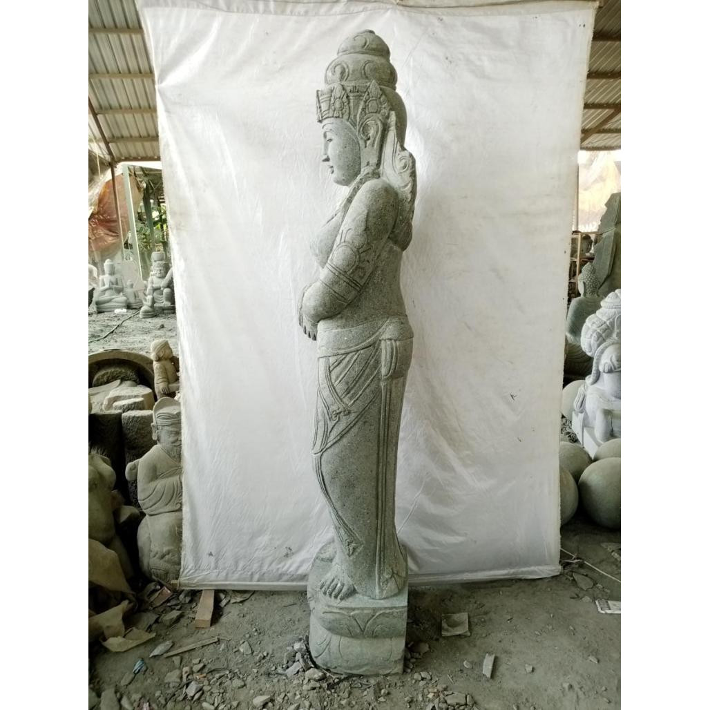 Statue en pierre naturelle verseuse d'eau déesse dewi 2 m Statue en pierre naturelle verseuse d'eau déesse dewi 2 m