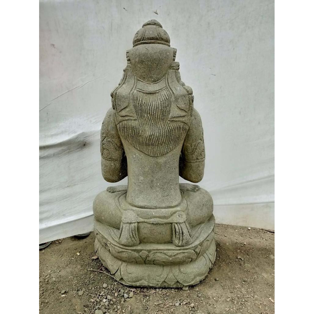 Statue déesse balinaise assise fleur jardin zen 120 cm Statue déesse balinaise assise fleur jardin zen 120 cm