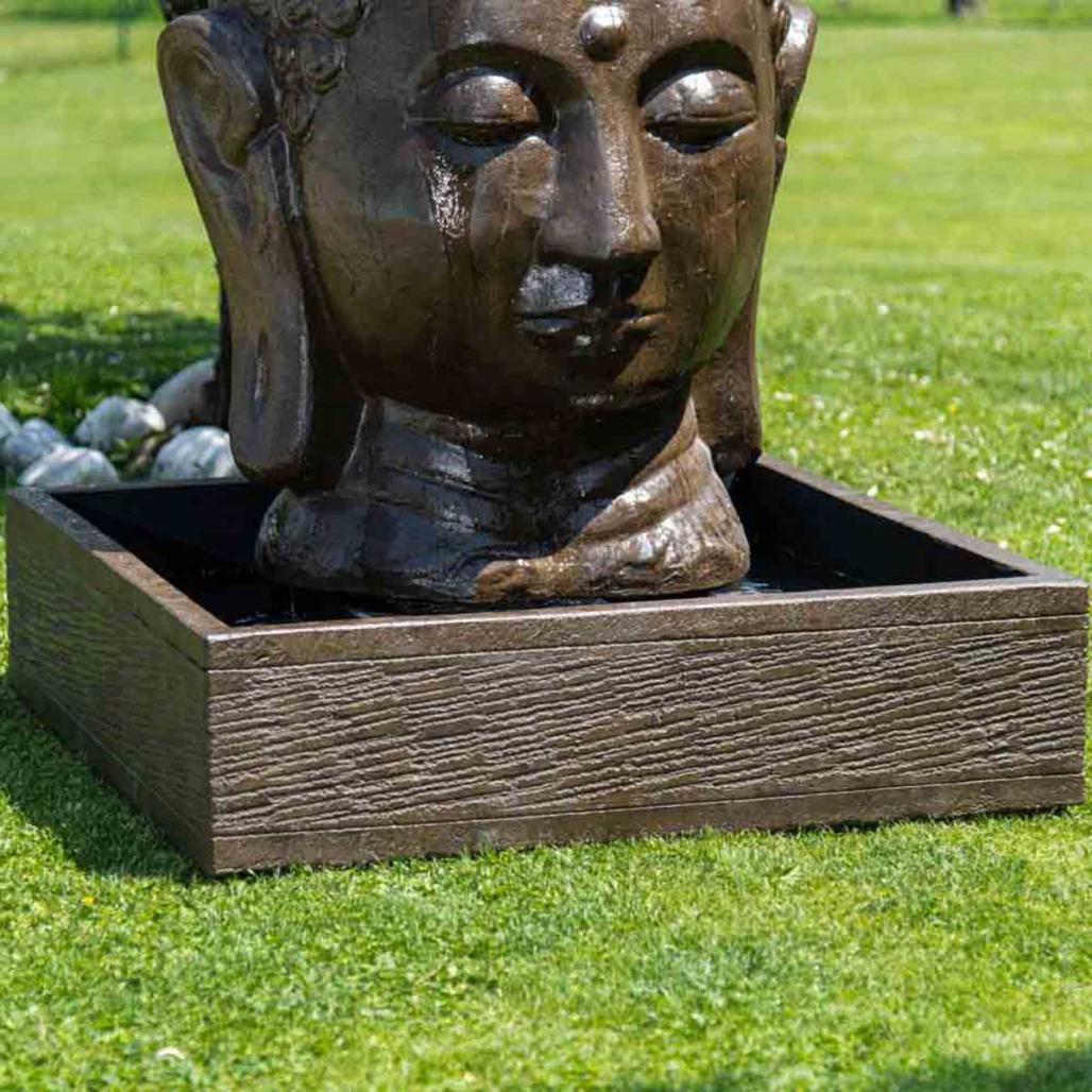 Fontaine de jardin tête de bouddha 1 m 30 brun Fontaine de jardin tête de bouddha 1 m 30 brun