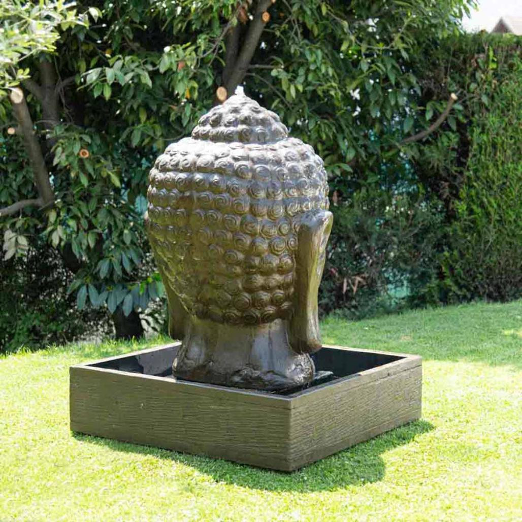 Fontaine de jardin tête de bouddha 1 m 30 brun Fontaine de jardin tête de bouddha 1 m 30 brun
