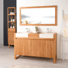 Meuble en teck et vasques de salle de bain Luxe 140 crème