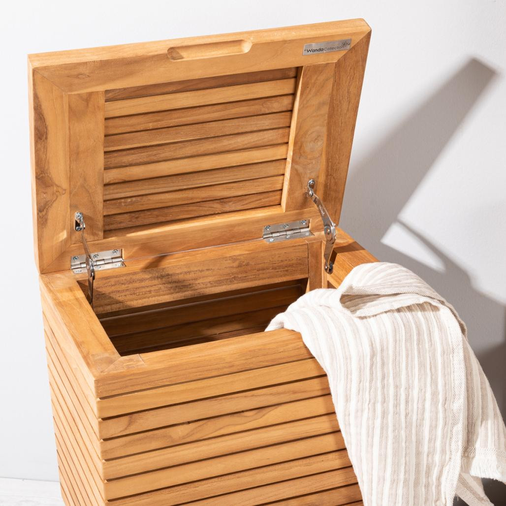 Bac à linge en teck salle de bain Bac à linge en teck salle de bain