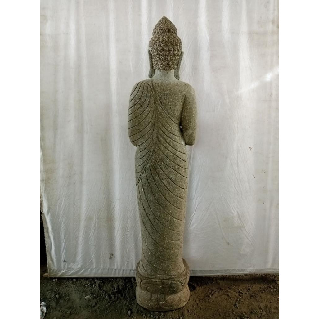 Statue en pierre bouddha debout position chakra 2m Statue en pierre bouddha debout position chakra 2m