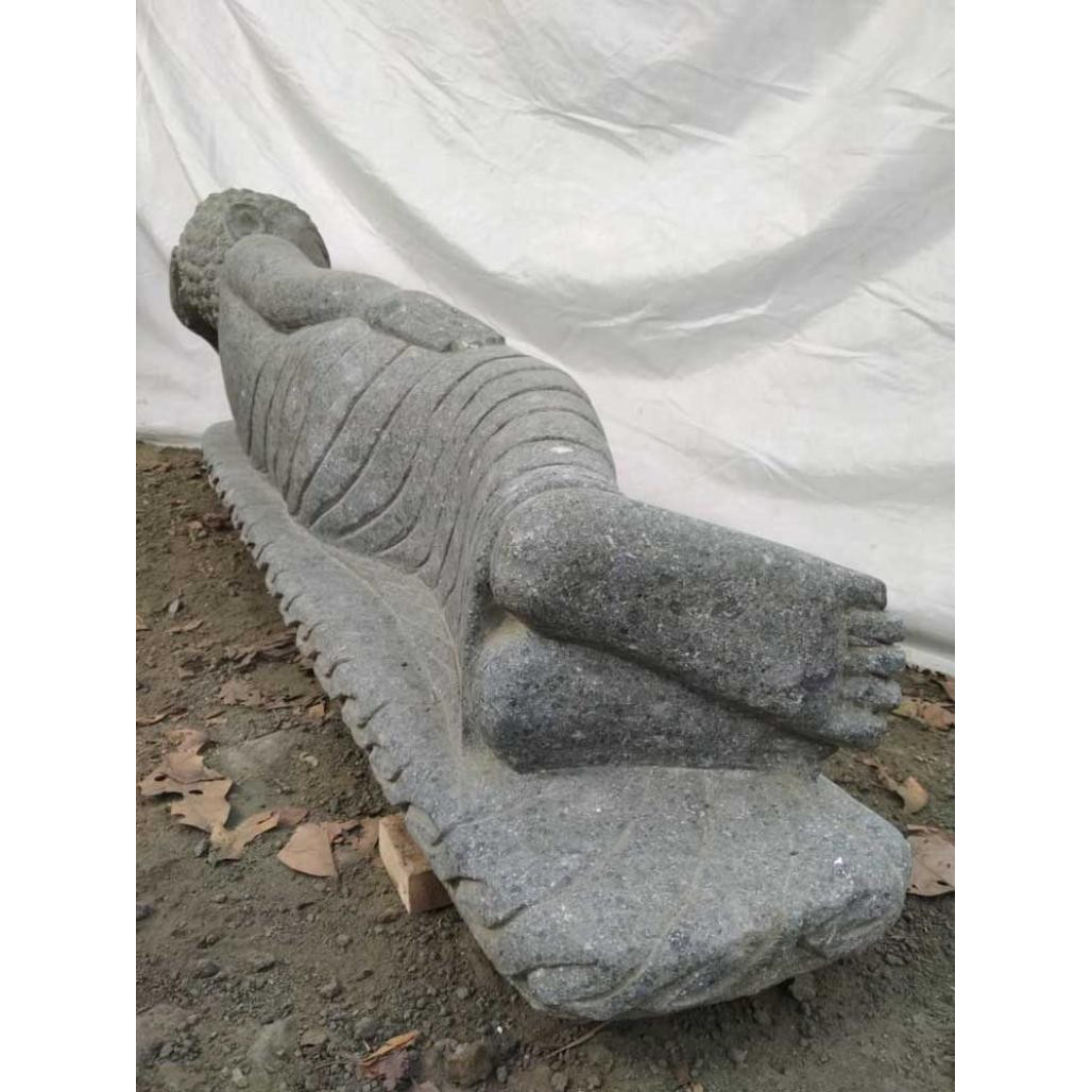Statue bouddha couché en pierre naturelle 150cm