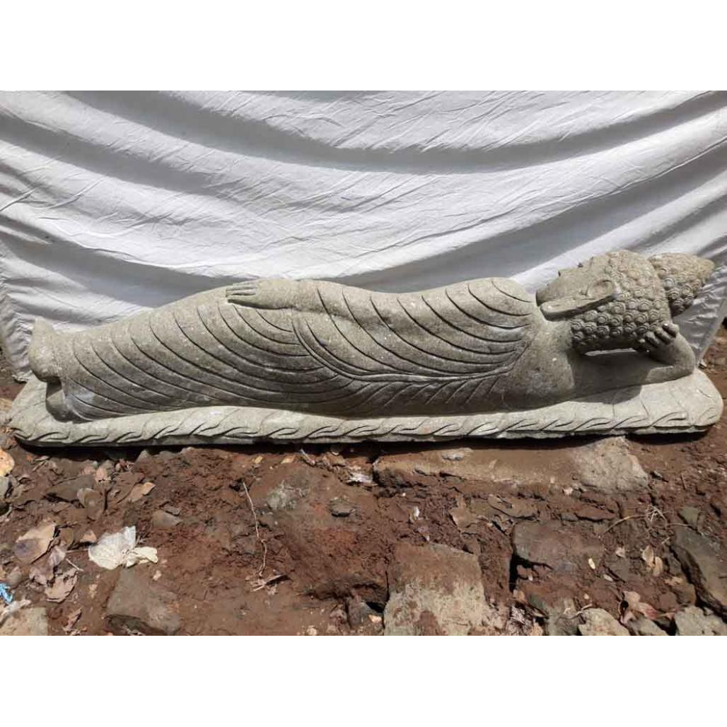 Statue bouddha couché en pierre naturelle 150cm