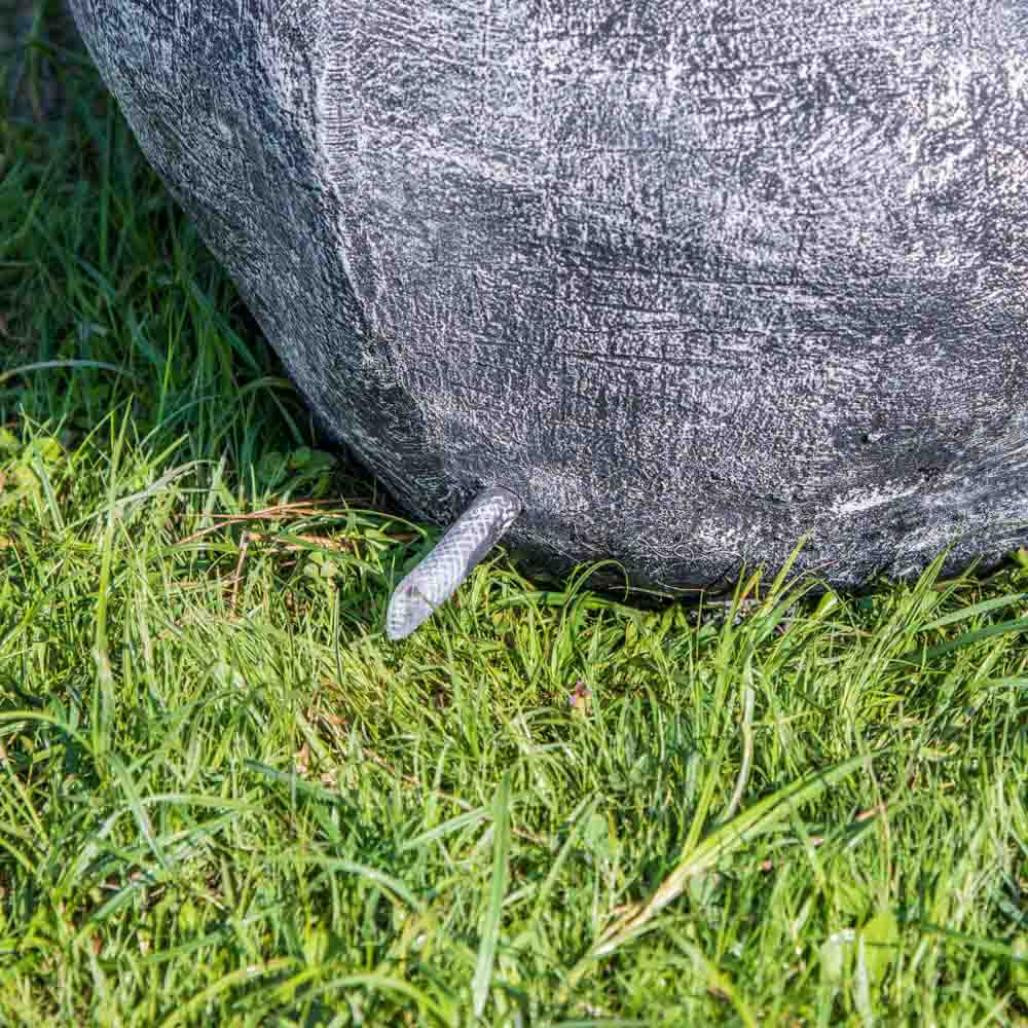 Statue éléphant patiné noir gris assis 95 cm