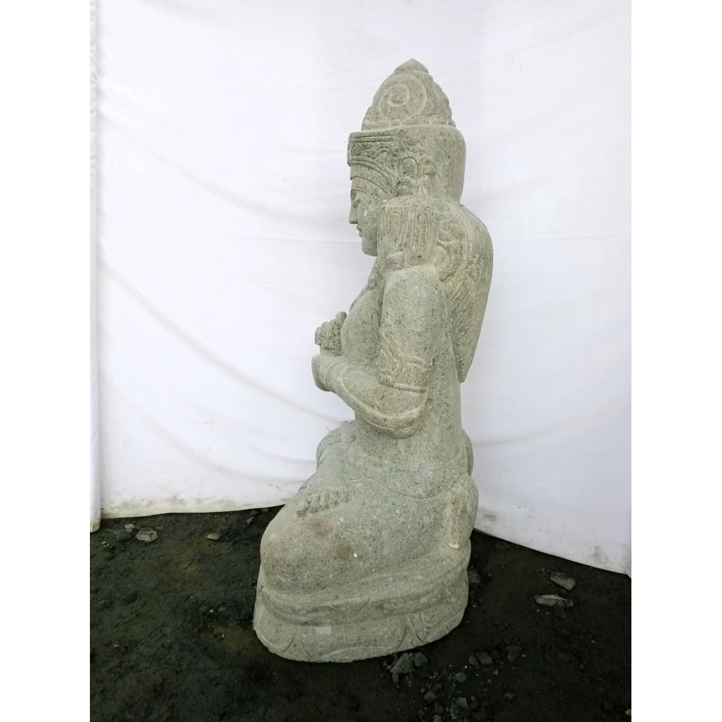 Statue de jardin déesse dewi sri en pierre volcanique 100 cm Statue de jardin déesse dewi sri en pierre volcanique 100 cm