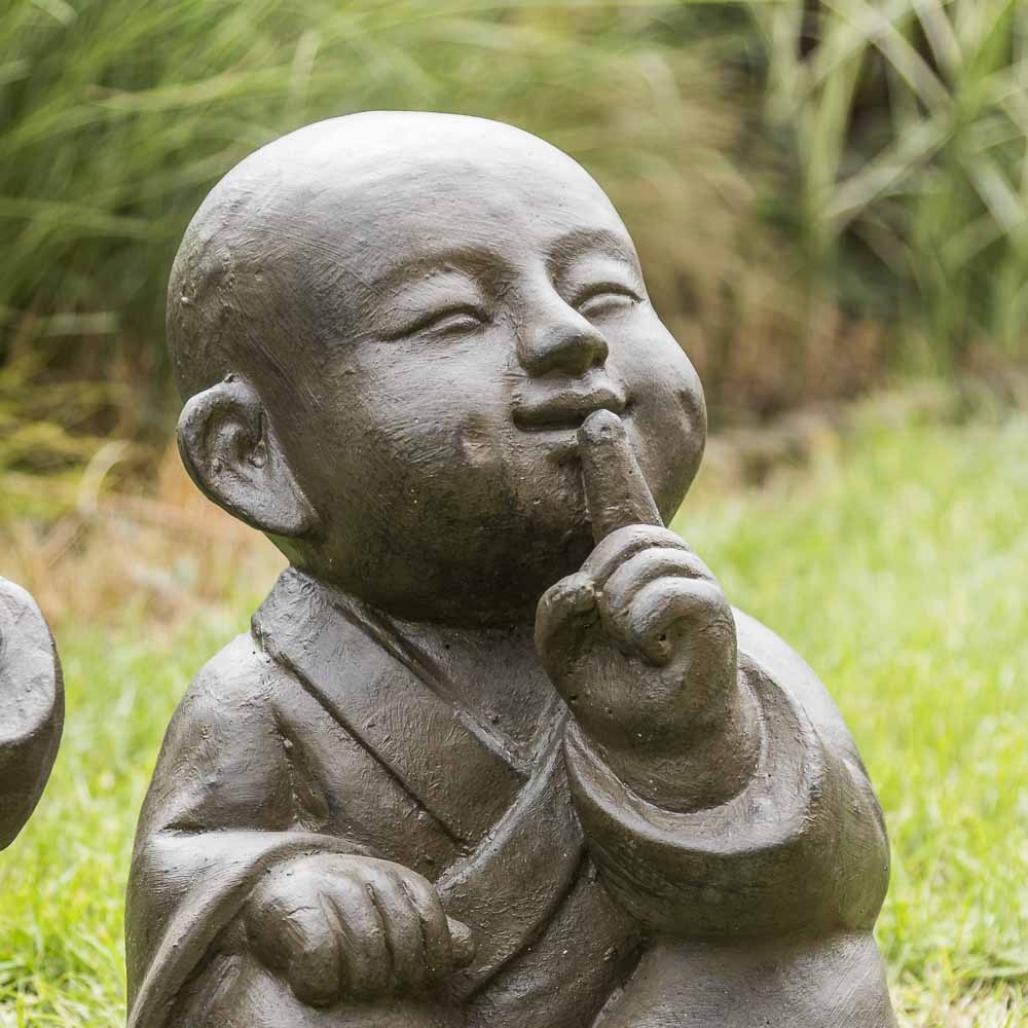 Statues moine de la sagesse patiné brun antique 40 cm Statues moine de la sagesse patiné brun antique 40 cm