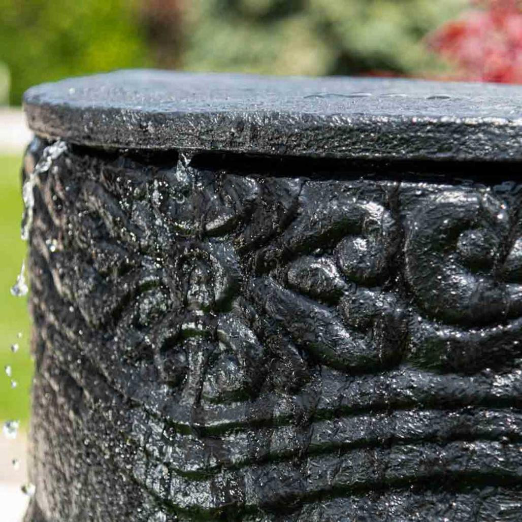 Fontaine de jardin mur d'eau visage de bouddha 1 m 20 noir