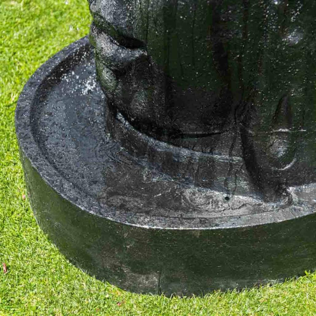 Fontaine de jardin mur d'eau visage de bouddha 1 m 20 noir