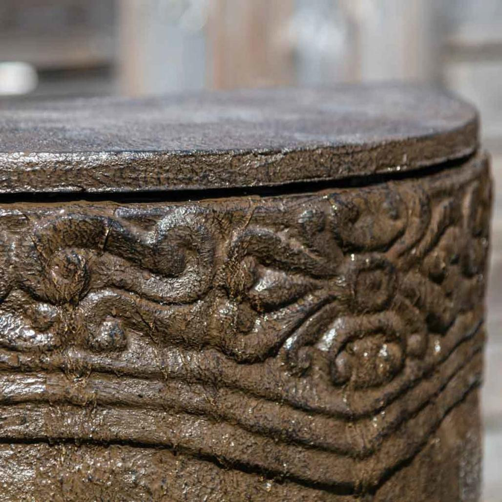 Fontaine de jardin mur d'eau visage de bouddha 1 m 20 brun antique