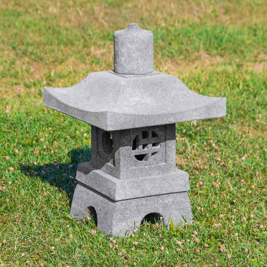 Lanterne de jardin japonais en pierre de lave 55cm