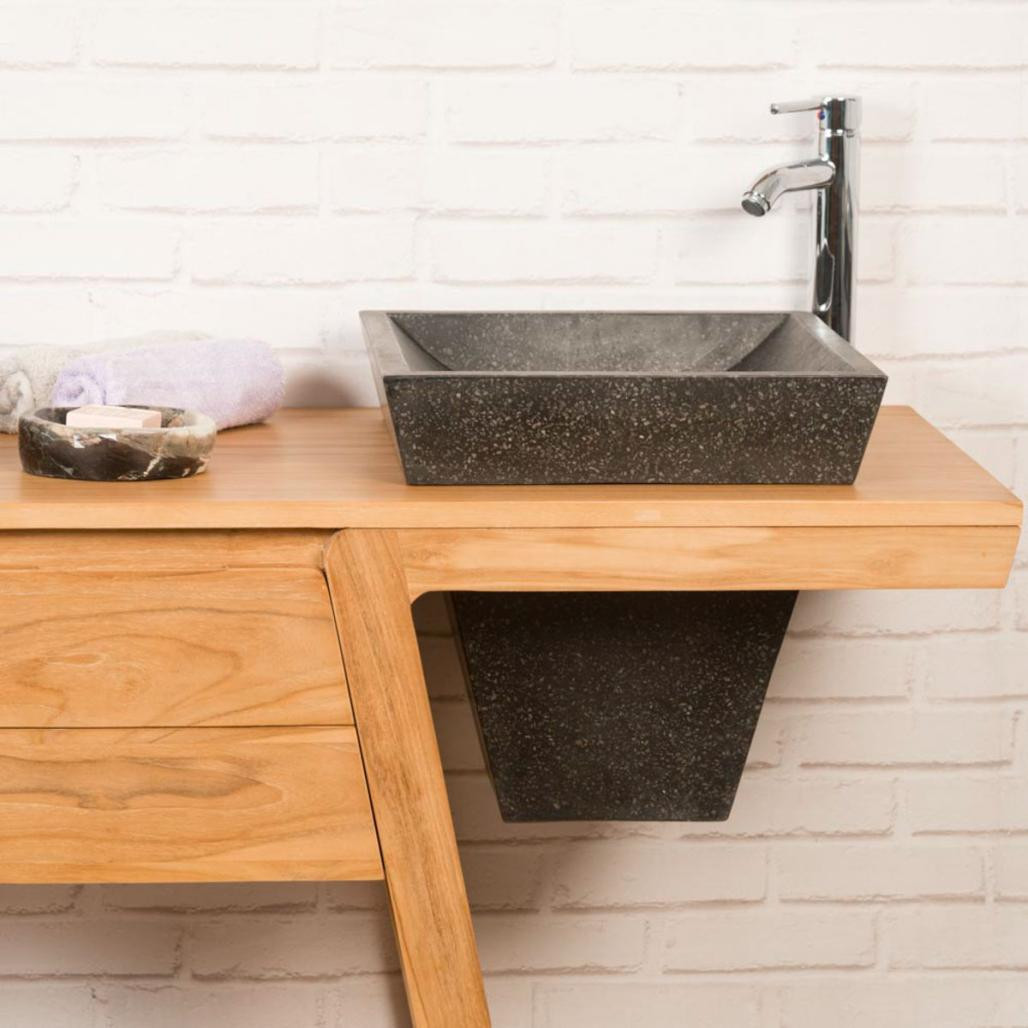 Meuble sous vasque en teck Khéops 140 cm