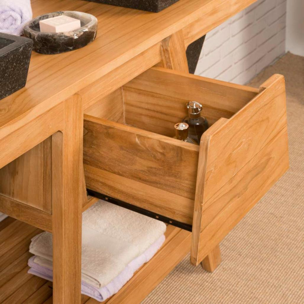 Meuble sous vasque en teck Khéops 140 cm