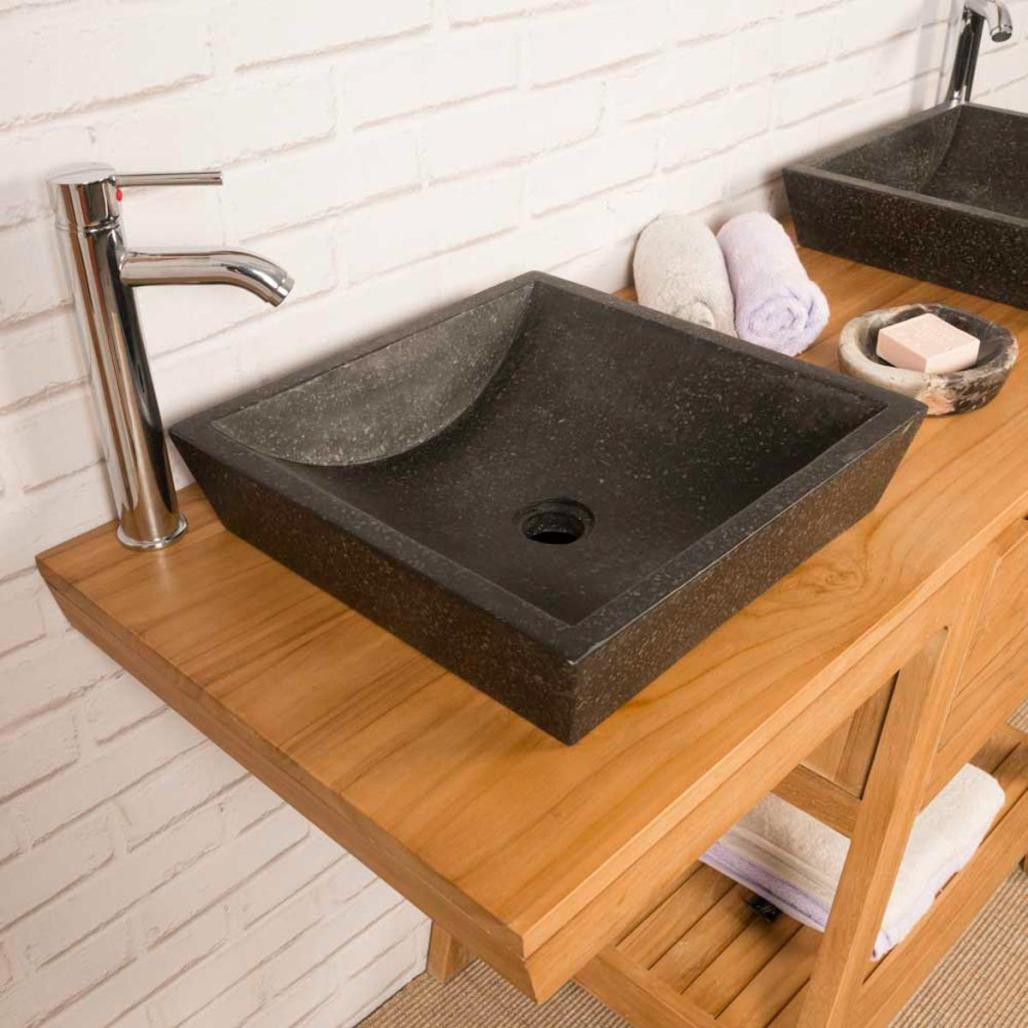 Meuble sous vasque en teck Khéops 140 cm