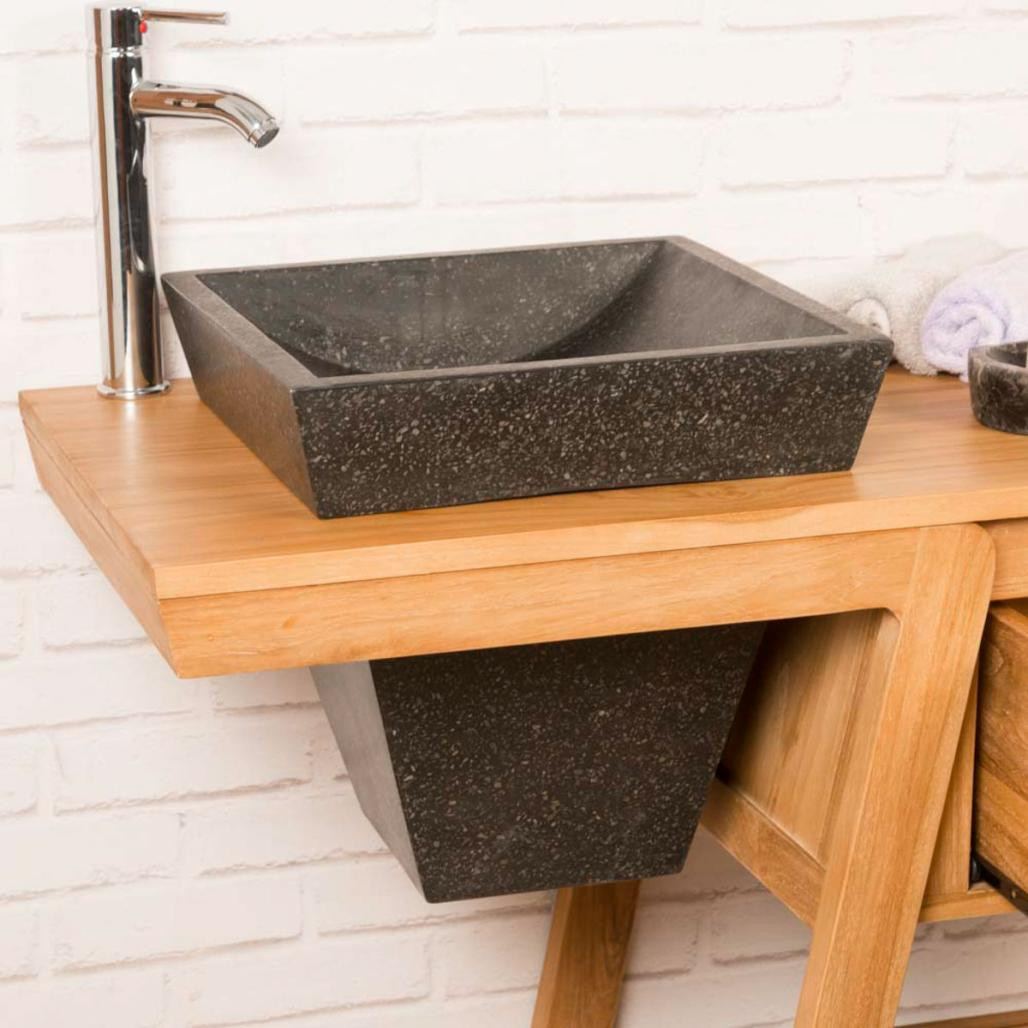 Meuble sous vasque en teck Khéops 140 cm