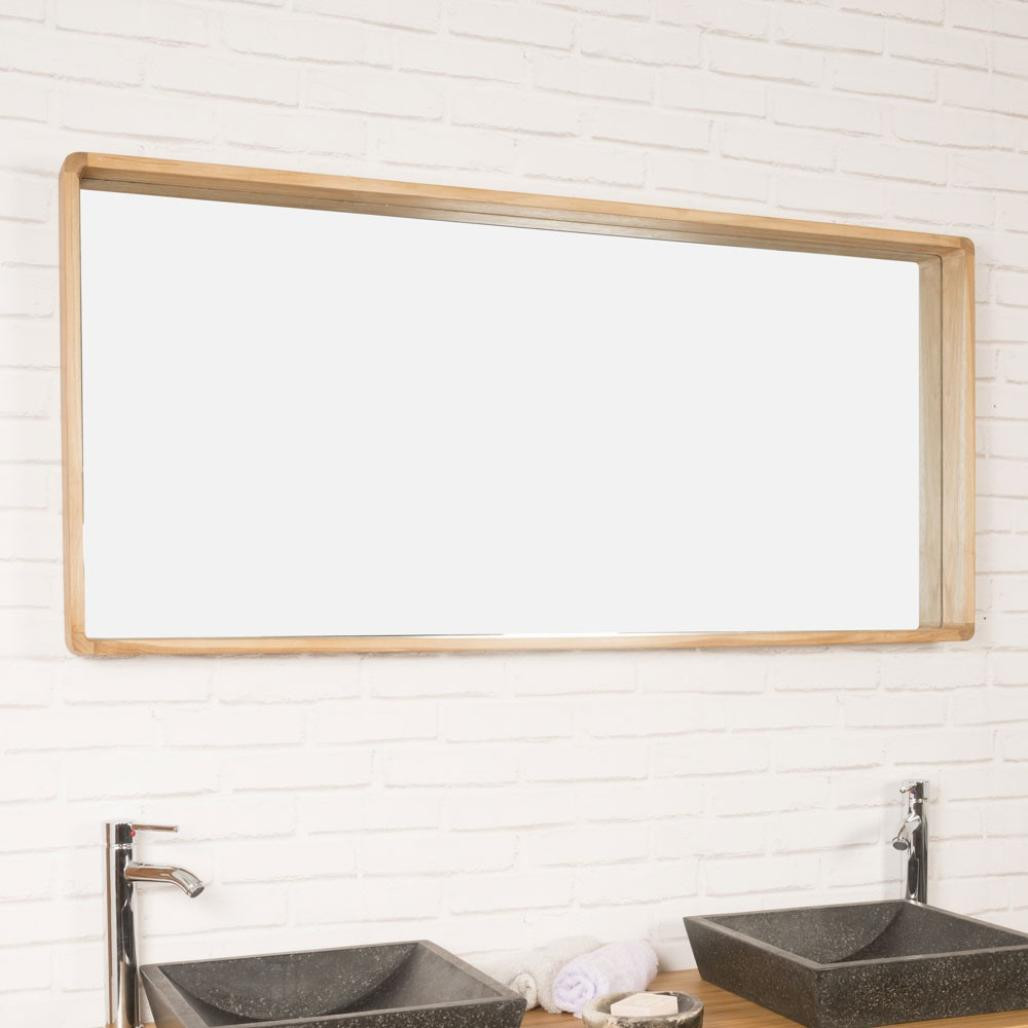 Miroir salle de bain en teck Samba 140 x 65 cm