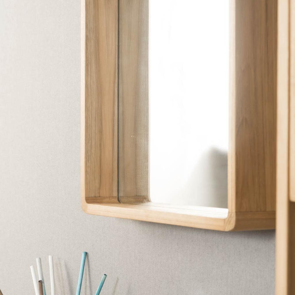 Miroir salle de bain en teck Samba 140 x 65 cm
