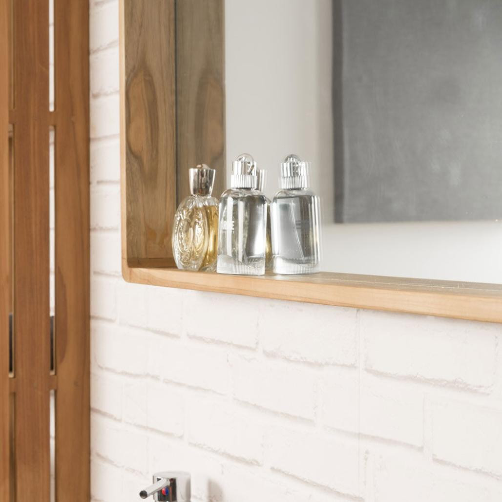 Miroir salle de bain en teck Samba 140 x 65 cm