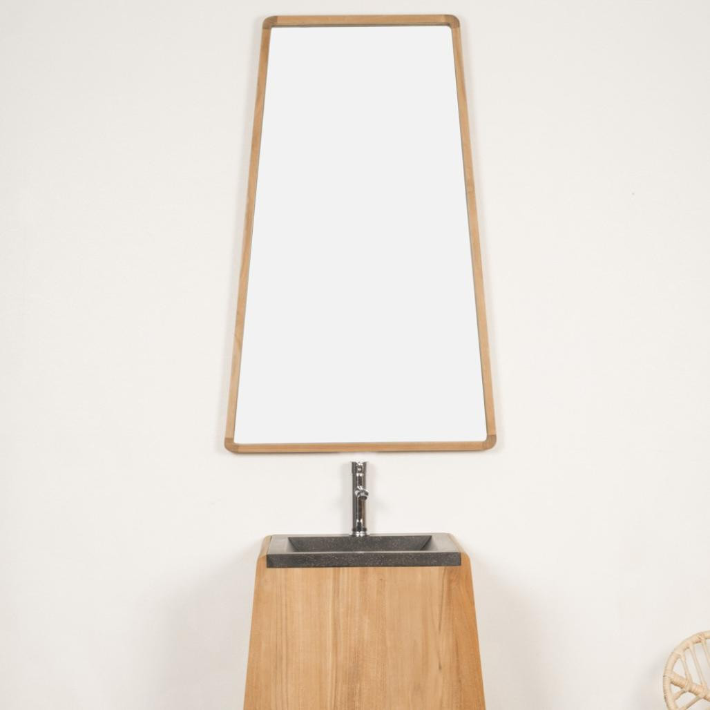 Meuble salle de bain en teck avec vasque intégrée Tipi 65 cm