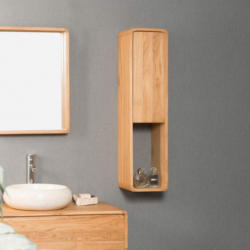 Colonne suspendue de salle de bain en teck Milo Colonne suspendue de salle de bain en teck Milo