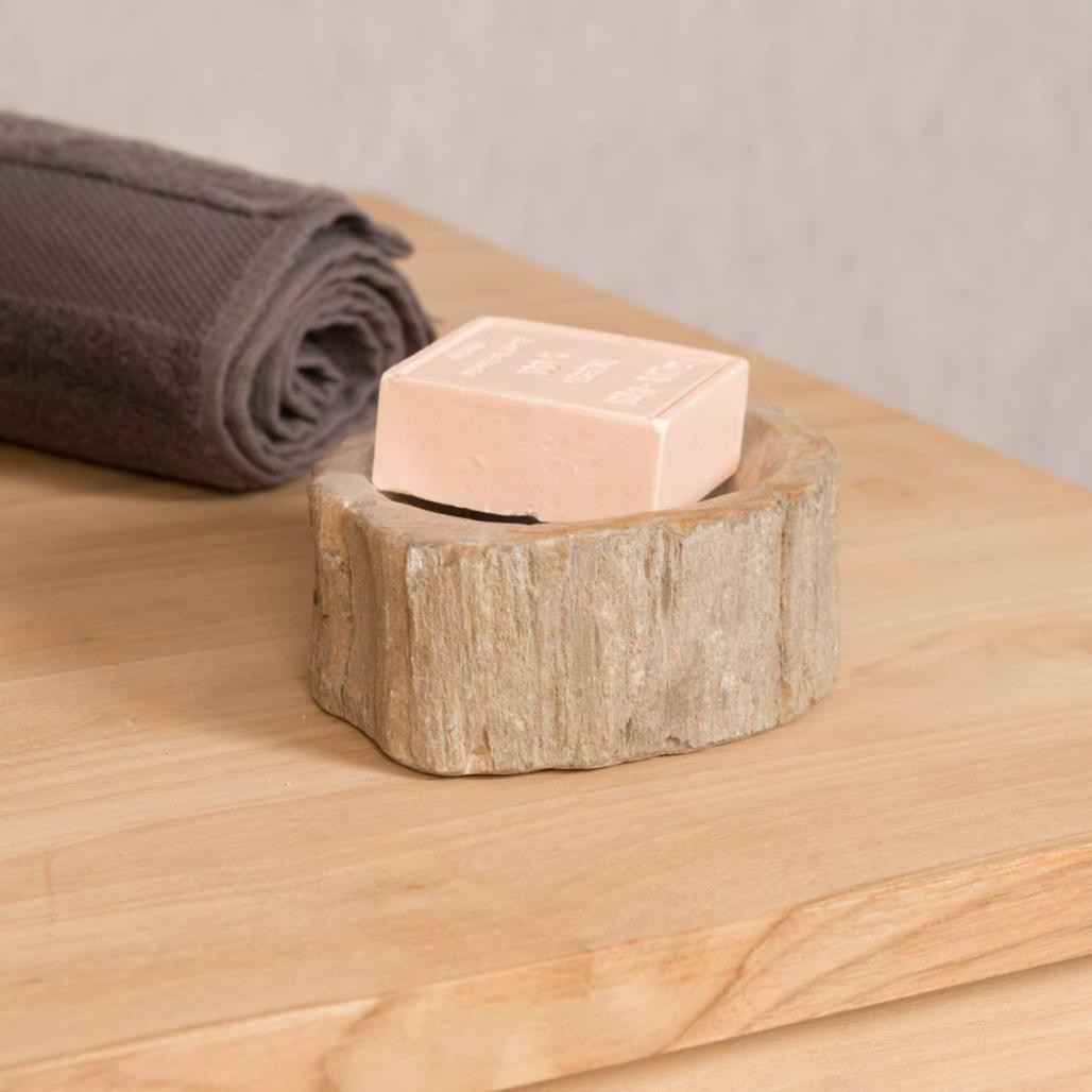 Porte savon en bois pétrifié Porte savon en bois pétrifié