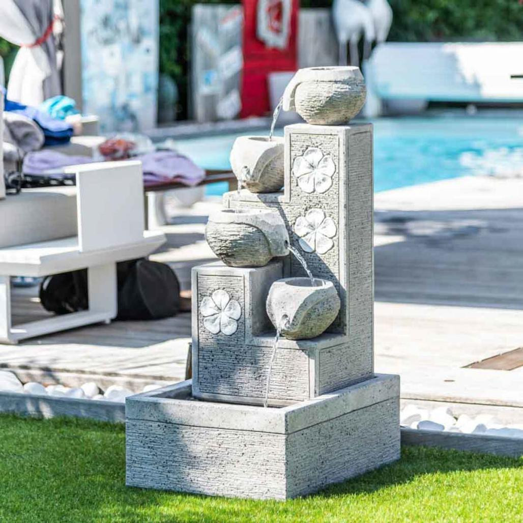Fontaine de jardin cascade 4 coupes 90 cm