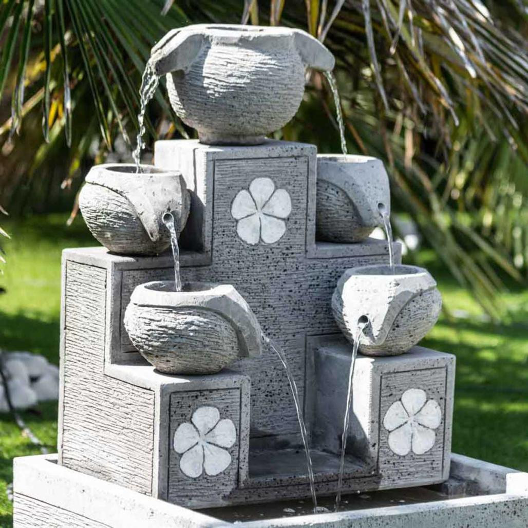Fontaine de jardin cascade 5 coupes 90cm Fontaine de jardin cascade 5 coupes 90cm