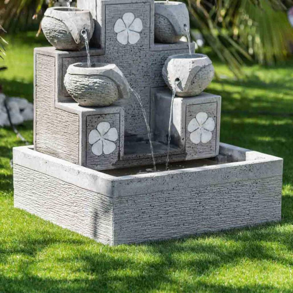 Fontaine de jardin cascade 5 coupes 90cm Fontaine de jardin cascade 5 coupes 90cm