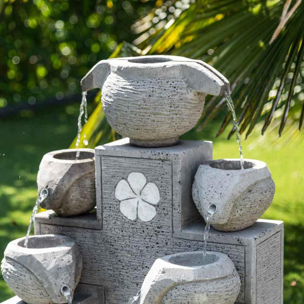Fontaine de jardin cascade 5 coupes 90cm Fontaine de jardin cascade 5 coupes 90cm
