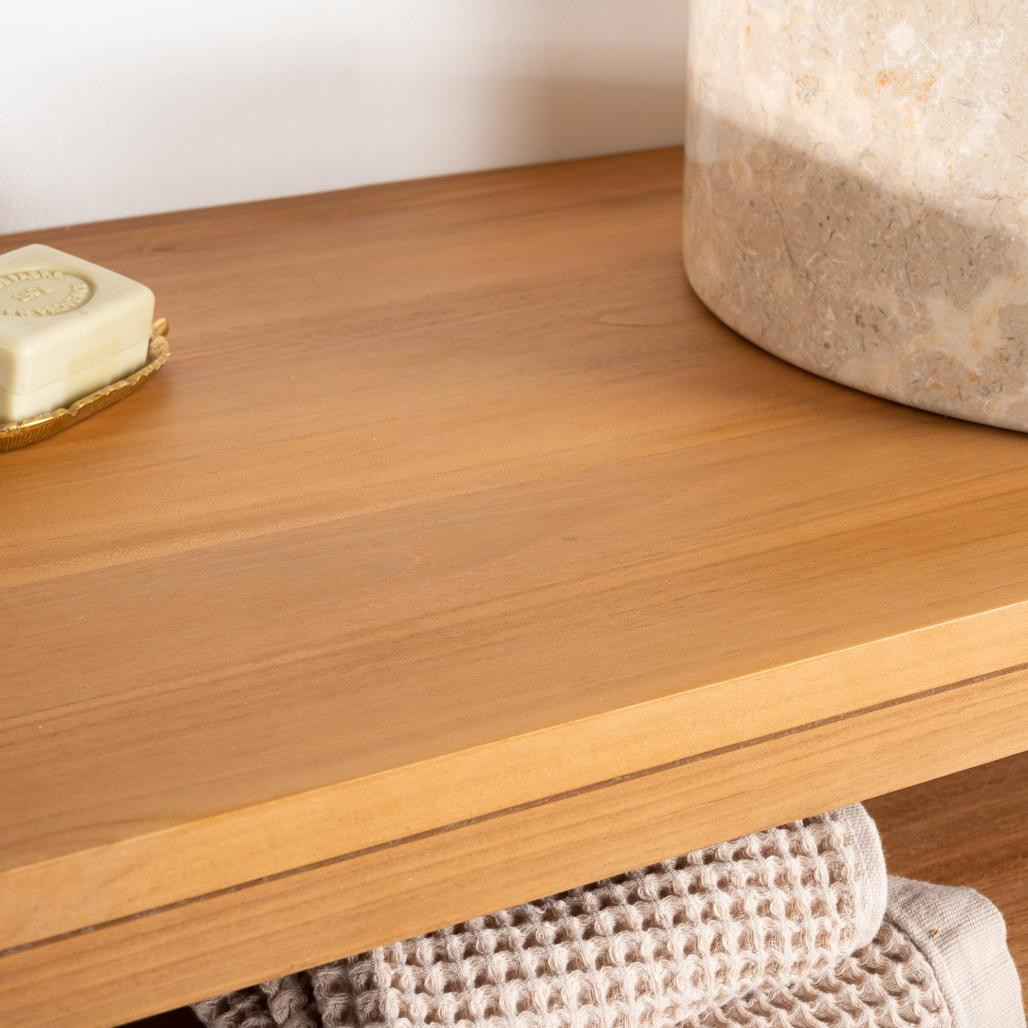 Meuble sous vasque en teck Mya 130 cm Meuble sous vasque en teck Mya 130 cm