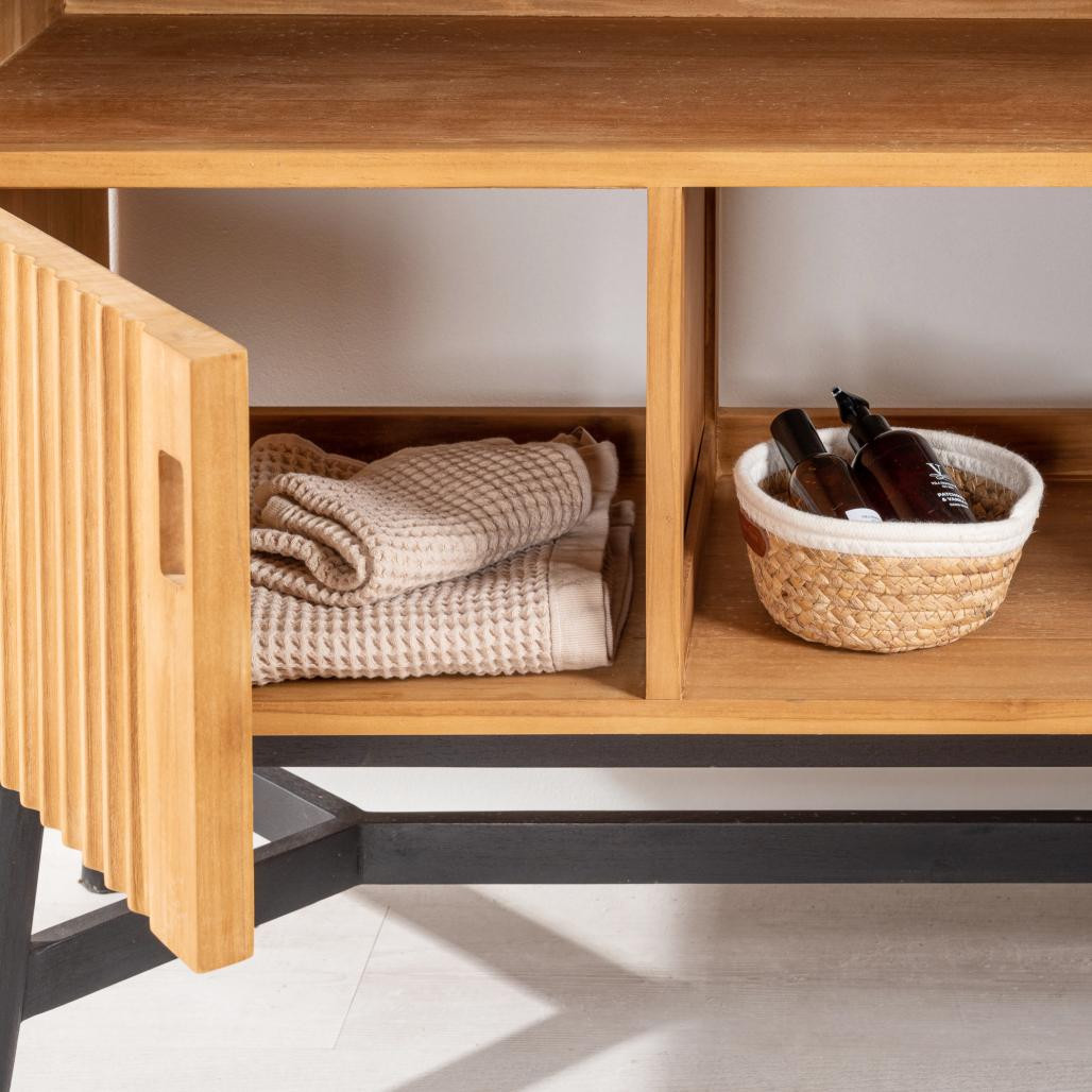 Meuble sous vasque en teck Mya 130 cm Meuble sous vasque en teck Mya 130 cm